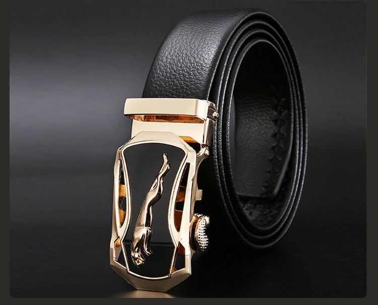 Men Belt Metal Luxury Brand Automatic Buckle Leather High Quality