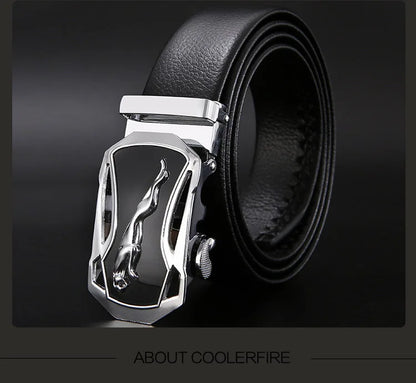 Men Belt Metal Luxury Brand Automatic Buckle Leather High Quality