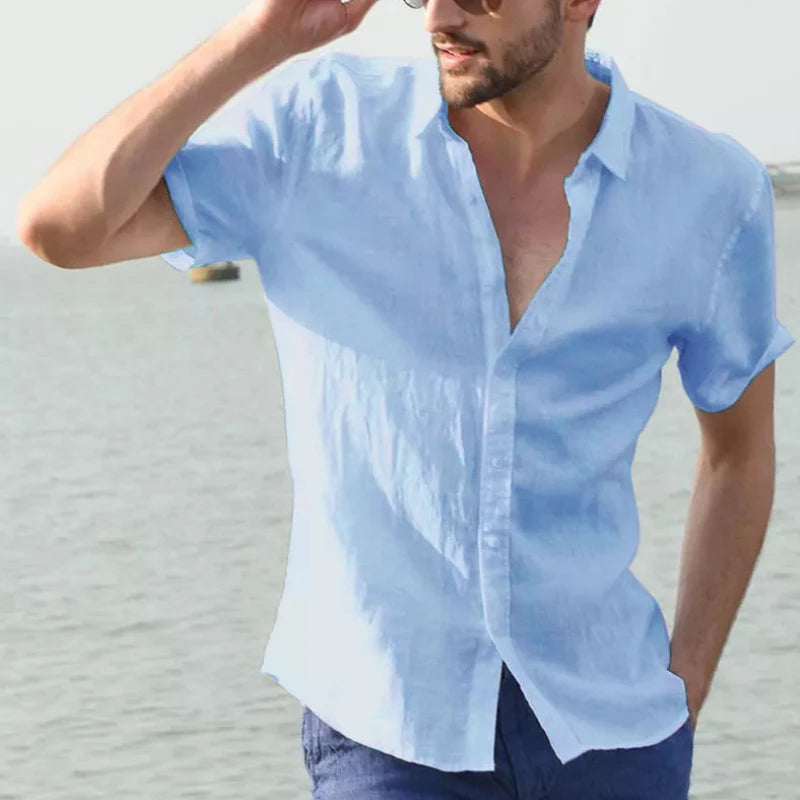 Men's Casual Short Sleeve Shirts Leisure Street Wear