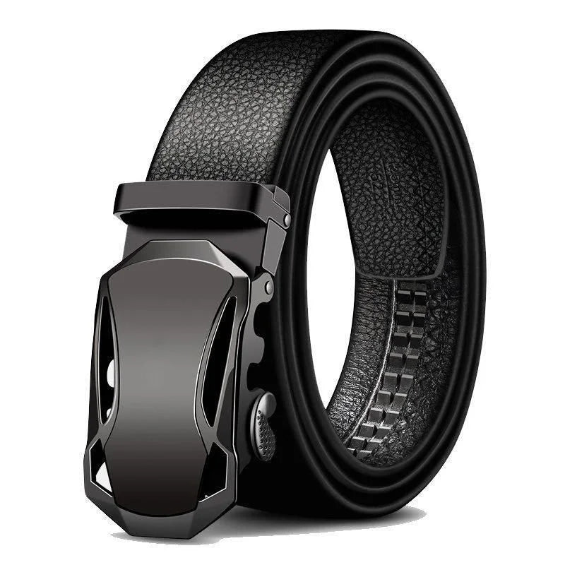 Men Belt Metal Luxury Brand Automatic Buckle Leather High Quality