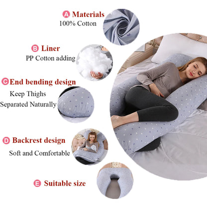 PANGDUBE Pregnancy Pillow 130*70cm Sleeping Waist Pillow for Pregnant Women Nursing Pillow Breastfeeding Cushion for Women