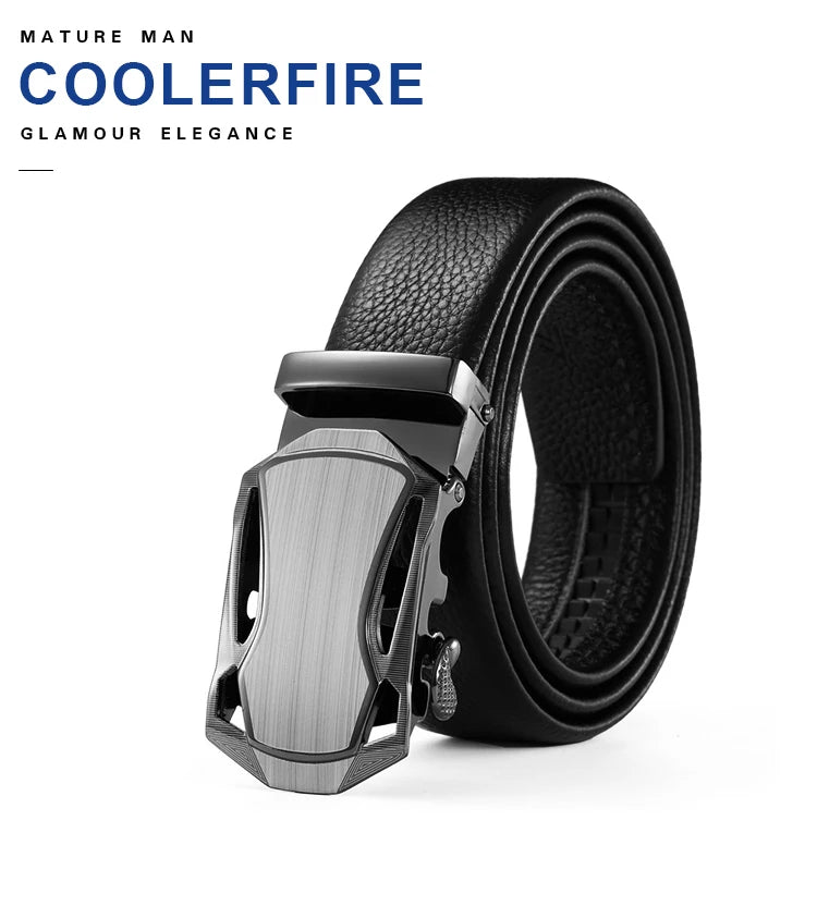 Men Belt Metal Luxury Brand Automatic Buckle Leather High Quality