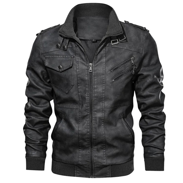 New Men's Leather Jackets Autumn Casual