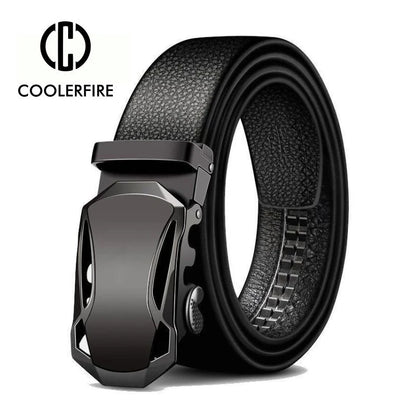 Men Belt Metal Luxury Brand Automatic Buckle Leather High Quality