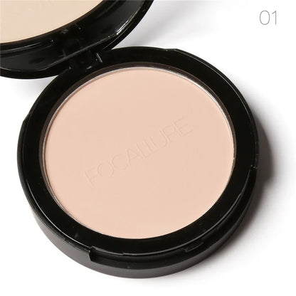 Mineral Face Pressed Oil Control Natural Foundation Powder 3 Colors Smooth Finish Concealer Setting