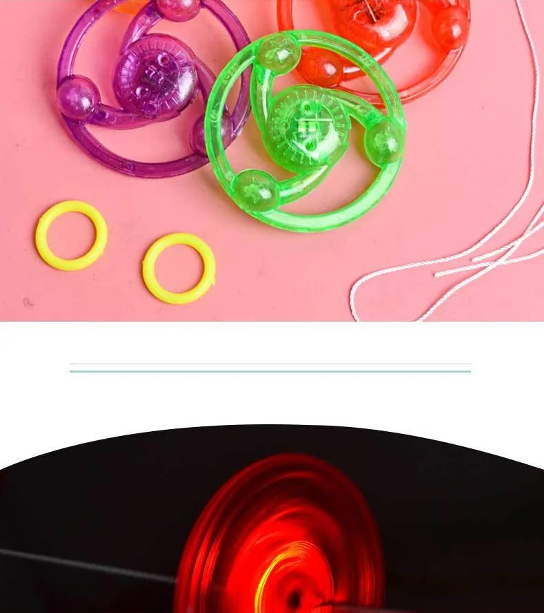 1pcs Kids Creative Bracing Wire Luminous Toy Flywheel Flash Spinning