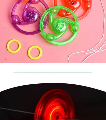 1pcs Kids Creative Bracing Wire Luminous Toy Flywheel Flash Spinning