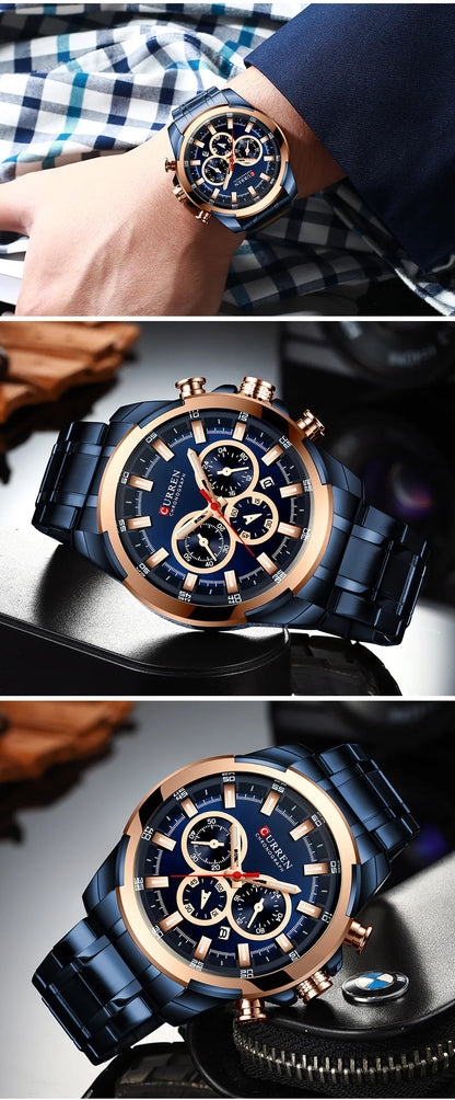 CURREN Men’s Watches Top Brand Big Sport Watch Luxury Men Military