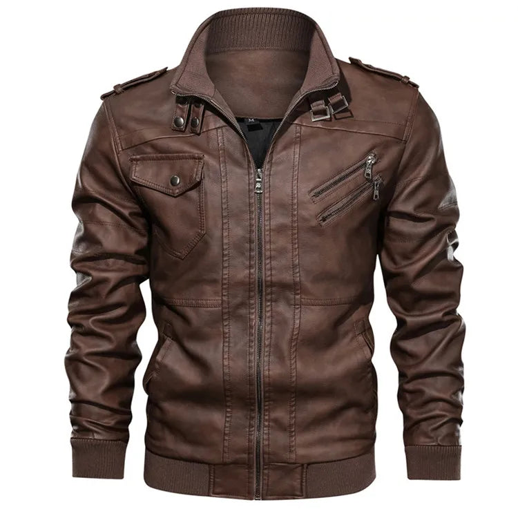 New Men's Leather Jackets Autumn Casual