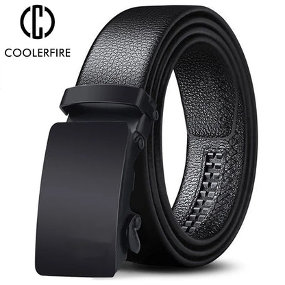 Men Belt Metal Luxury Brand Automatic Buckle Leather High Quality