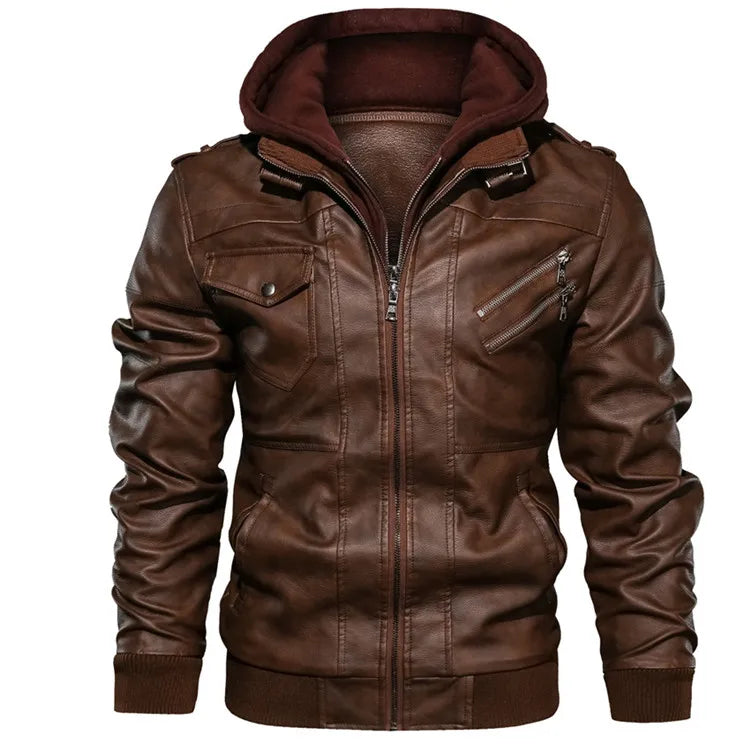 New Men's Leather Jackets Autumn Casual