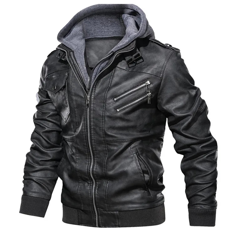 New Men's Leather Jackets Autumn Casual