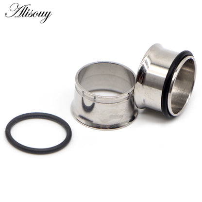 2PCS Surgical Steel Single Flare Flesh Hollow Tunnel Ear Plugs Expander Ear Stretchers Earring Gauges Body Piercing Jewelry