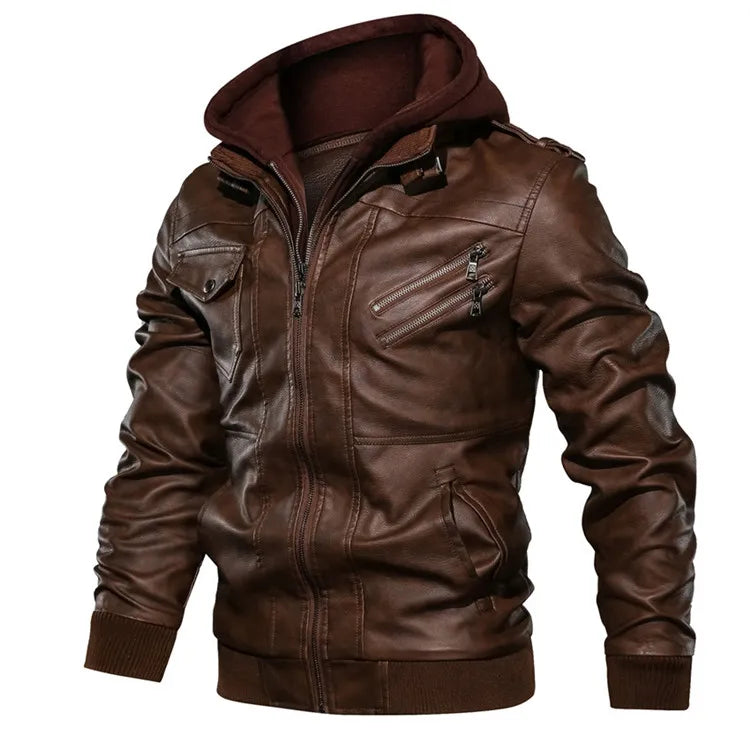 New Men's Leather Jackets Autumn Casual