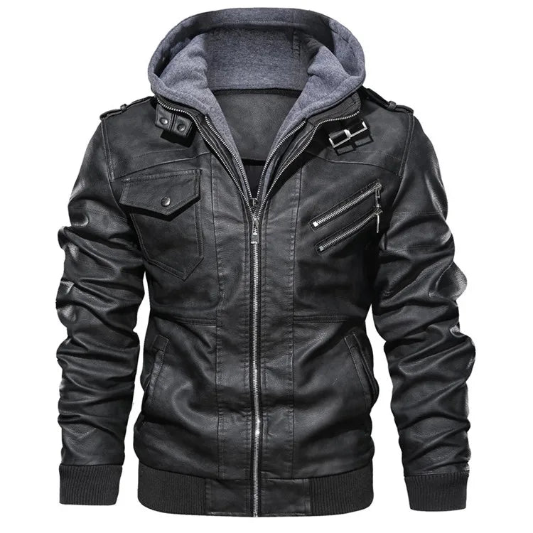 New Men's Leather Jackets Autumn Casual