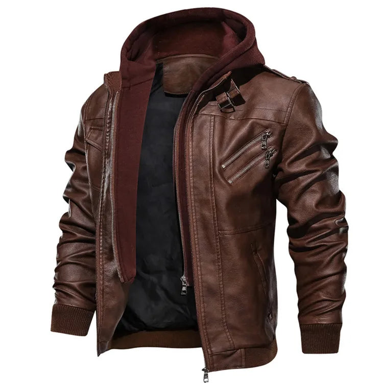 New Men's Leather Jackets Autumn Casual