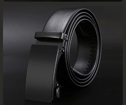 Men Belt Metal Luxury Brand Automatic Buckle Leather High Quality