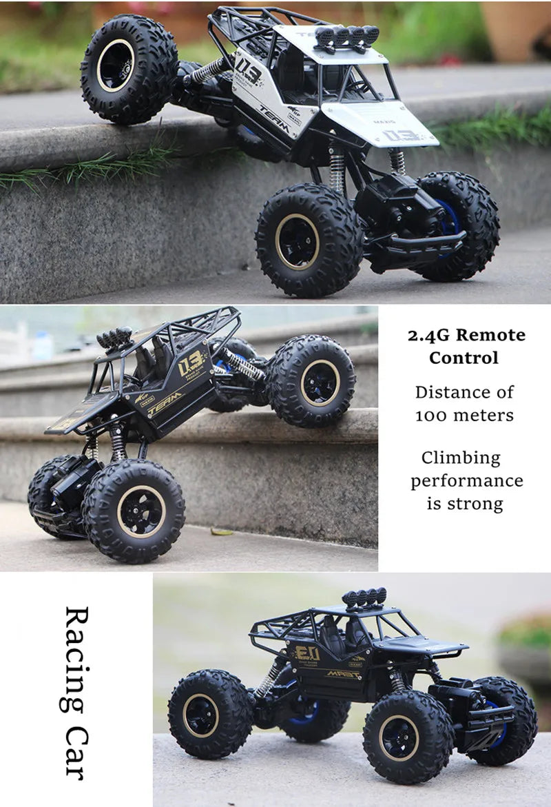 New 4WD RC Cars Off Road Remote Control Cars Radio Buggy Truck Racing Drift with Led Lights RTR Vehicle for Children’s Toy Gifts