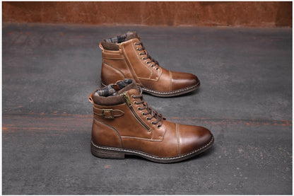 Men's Boots Winter Fashion botines Zip Lace-up Ankle Boots Vintage Business Dress Shoes