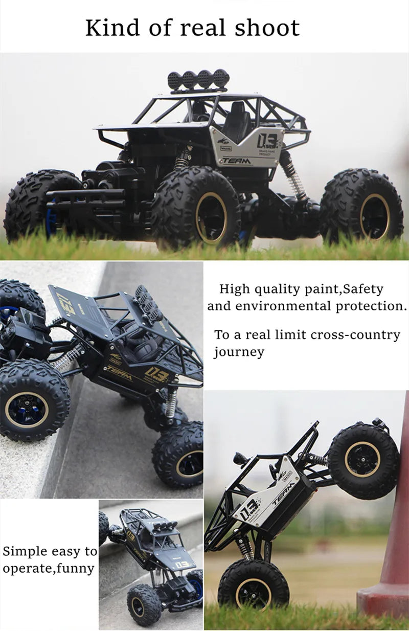 New 4WD RC Cars Off Road Remote Control Cars Radio Buggy Truck Racing Drift with Led Lights RTR Vehicle for Children’s Toy Gifts