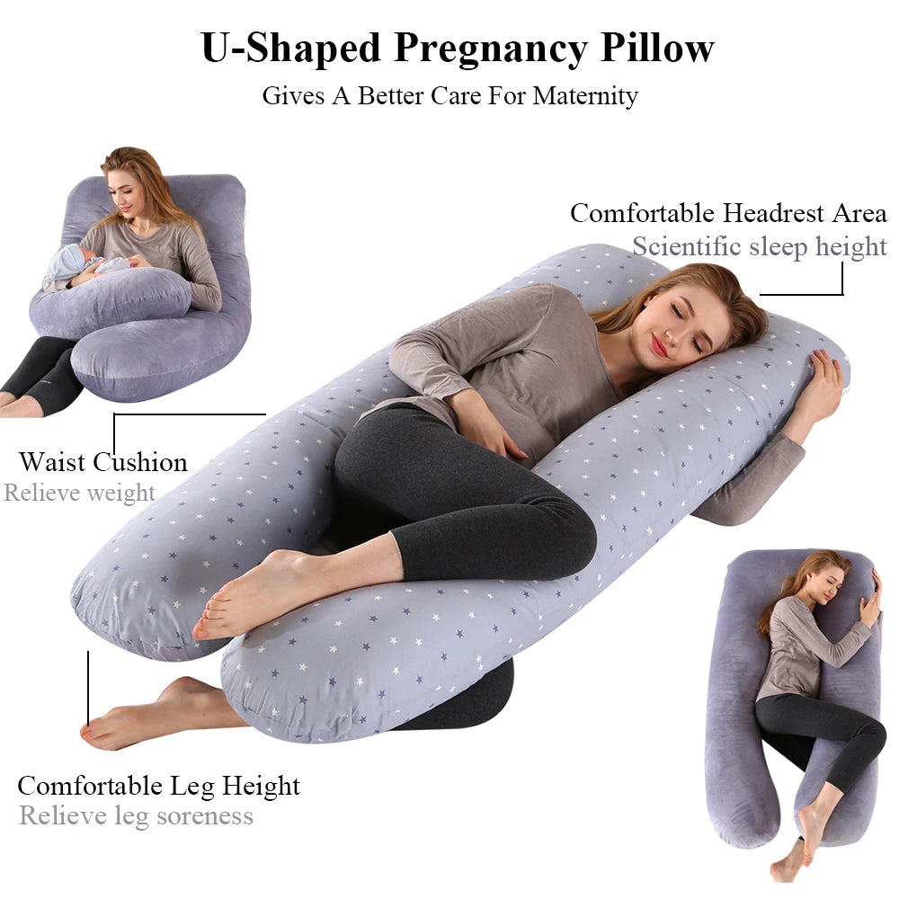 PANGDUBE Pregnancy Pillow 130*70cm Sleeping Waist Pillow for Pregnant Women Nursing Pillow Breastfeeding Cushion for Women