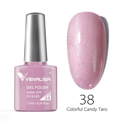 VENALISA Nail Gel Polish Semi Permanent Gellack Nail Art Salon 120 Color Glitter 7.5ml Soak off Organic UV LED Nail Gel Varnish