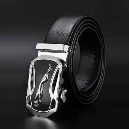 Men Belt Metal Luxury Brand Automatic Buckle Leather High Quality