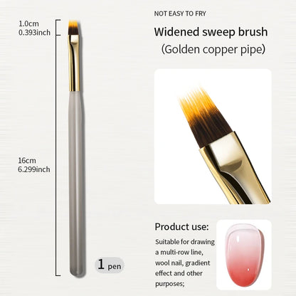 RS Nail Art Painting Brush Acrylic Lines Pen Stripes Grid Flower Butterfly Drawing Watercolor Brushs DIY Design Manicure Tools