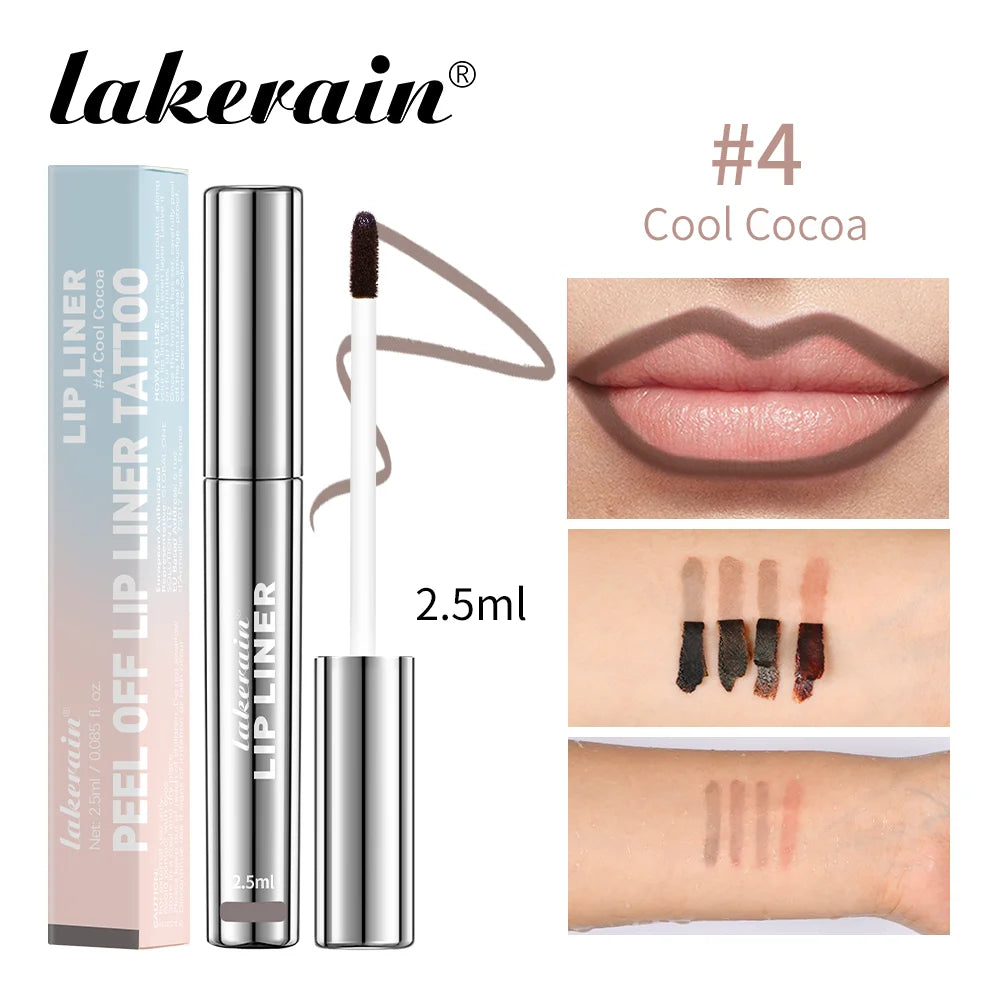 Waterproof Lip Liner Peel Off Tattoo Lipgloss Waterproof Long Lasting Matte Lip Tint Brown Contour