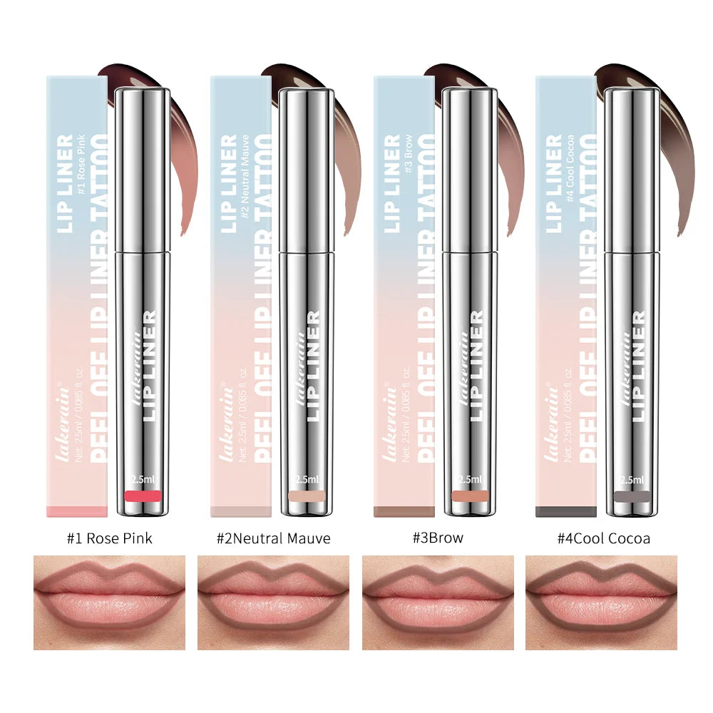 Waterproof Lip Liner Peel Off Tattoo Lipgloss Waterproof Long Lasting Matte Lip Tint Brown Contour