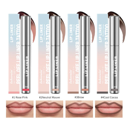 Waterproof Lip Liner Peel Off Tattoo Lipgloss Waterproof Long Lasting Matte Lip Tint Brown Contour