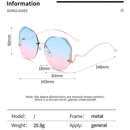 Fashion Sunglasses Women Metal Female UV400 Vintage Ladies Stylish Design Oversized Square Sunglasses For Women