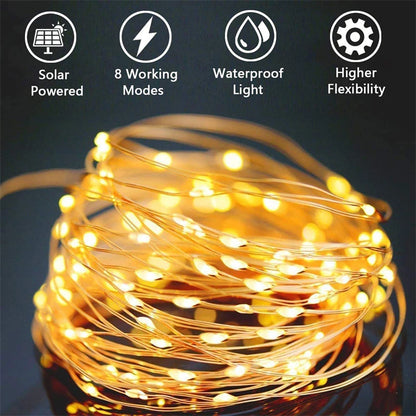 42M400Leds Solar LED Light Outdoor Festoon Lamp Garden Solar Fairy Light String Waterproof Christmas Garden Decoration Outdoor