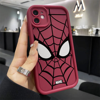 Marvel Spider Man Plain Multistep TPU Soft Phone Case For iPhone 15 14 13 12 11 Pro Max XR XS 7 8 Plus Soft Silicone Cool Cover