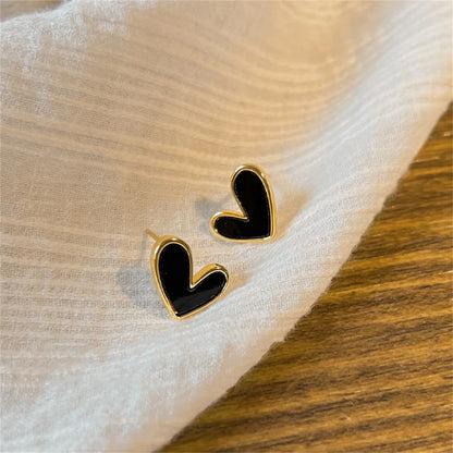 Heart Stud Earrings for Women Girl Fashion