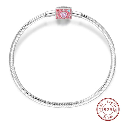 Bracelet Silver 925 Original 17-20CM Star Moon Sun Four Leaf Clover Green Zircon Bracelets Fit DIY Charms Birthday Jewelry Gifts