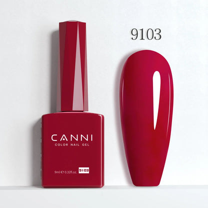 CANNI Hema Free Nail Gel Polish Christmas Red Color Collection Semi Permanent Nail Dehydrator Primer 9ml French Gorgeous Color