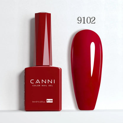 CANNI Hema Free Nail Gel Polish Christmas Red Color Collection Semi Permanent Nail Dehydrator Primer 9ml French Gorgeous Color