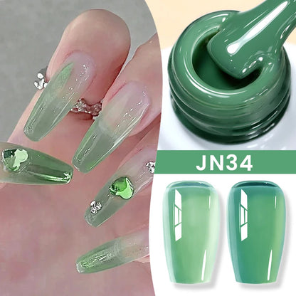 BORN PRETTY Jelly Nude Gel Nail Polish 10ml Light Pink Peach Translucent Color UV Light Cure Gel Varnish Nail Art DIY at Home