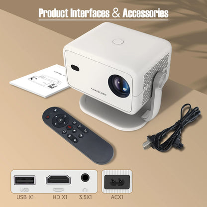 Magcubic Native 1080P 650ANSI 4K Android 11 L018 360° Projector With Auto Keystone Focus