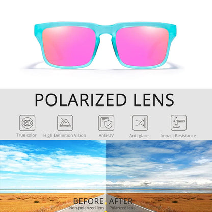 2025 Kdeam Polarized Sunglasses for Men Women Fashion Unisex Brand Trendy Outdoor Eyewear For Couple Mirror red lens