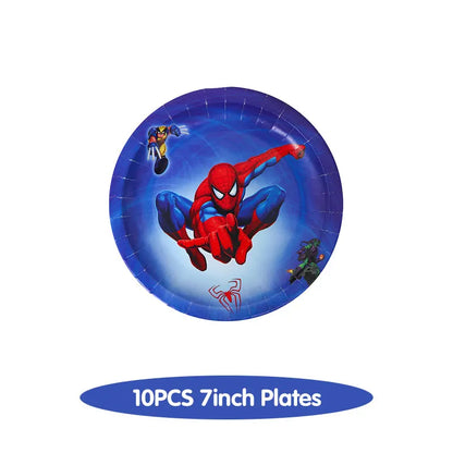 Spiderman Birthday Decoration Tablecloth Paper Cups Plates Backdrop