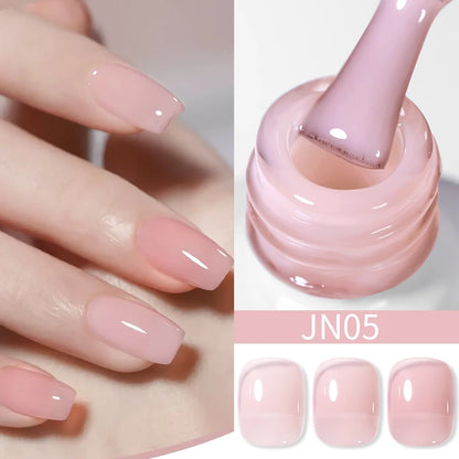 BORN PRETTY 10ml Translucent Jelly Nude Gel Nail Polish Colorful  Varnish Semi Permanent UV LED Nail Art  Manicure Gel