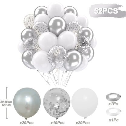 31/36/37/51/101Pcs Metallic Balloons Pearl Latex Balloon Gold Confetti Balloons for Birthday Weddings Baby Shower