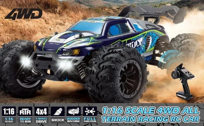 1:16 80km/h Brushless RC Drift Car With LED Lights 4WD Electric High Speed Racing Remote Control Monster Truck for Kids Adults