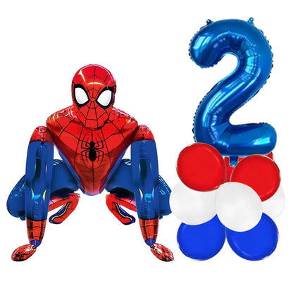 3D Batman Number Aluminum Foil Balloons Set Batman Spiderman Birthday Party Deco