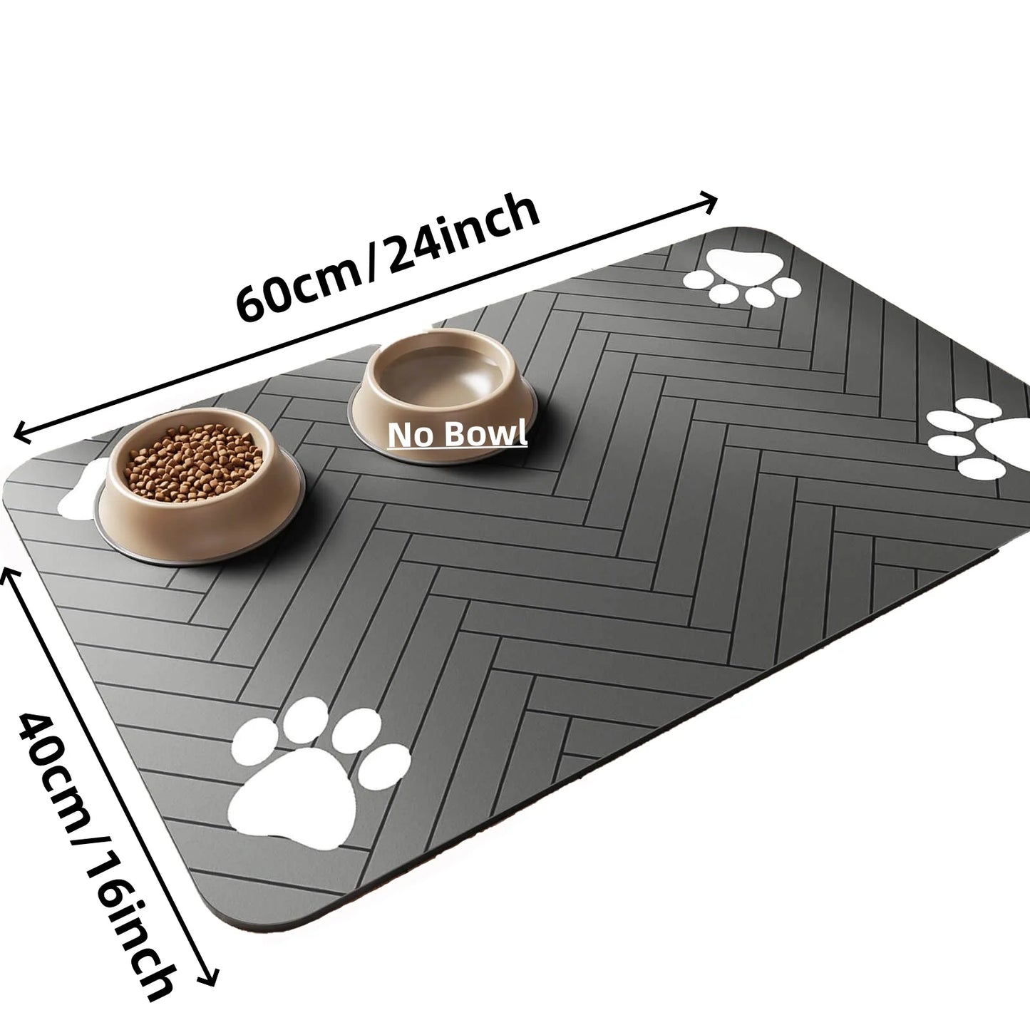 Pet Feeding Mat-Absorbent Pet Placemat for Food and Water Bowl,