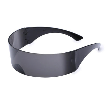 KLASSNUM Women Future Technology Sunglasses Y2K Laser Eyeglasses Anti UV400 One Peice Mirrored Lens Eyewear Glasses Men Glasses