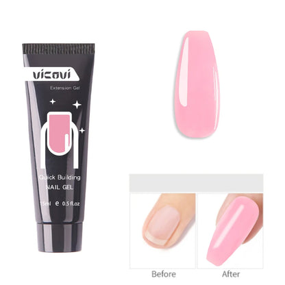 Pink/Clear/White Solid Builder Gel For Nails Hard Gel Extension Builder Nail Gel,Non-Sticky 3D Sculpture Diy Nail Poly Art Gel