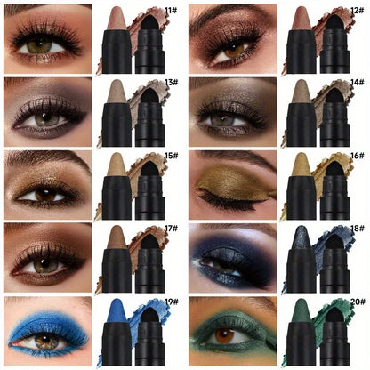 PECOLOVERS Champagne Brown Metallic Eyeshadow Stick - Waterproof, Long-Lasting Glitter Highlighter & Brightening Pencil Crayon